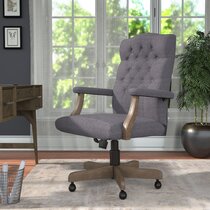 Grey and best sale wood office chair